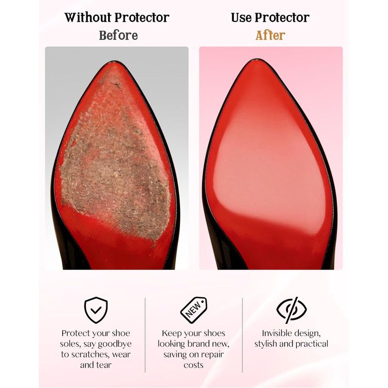 1 Roll Non-Slip Clear Shoe Sole Protector for High Heels,