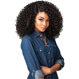 Sensationnel Curls Kinks & CO CURLY 3B-3C Empress Lace Edge Wig - SHOW STOPPER (1B [Off Black])