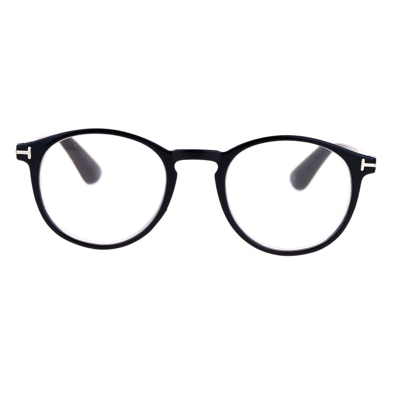 SA106 Retro Round Keyhole Thin Horn Rim Plastic Reading Glasses