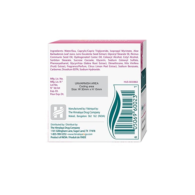 Crema anti-arrugas con Aloe vera y extracto de Uva, 1.69Oz50ml