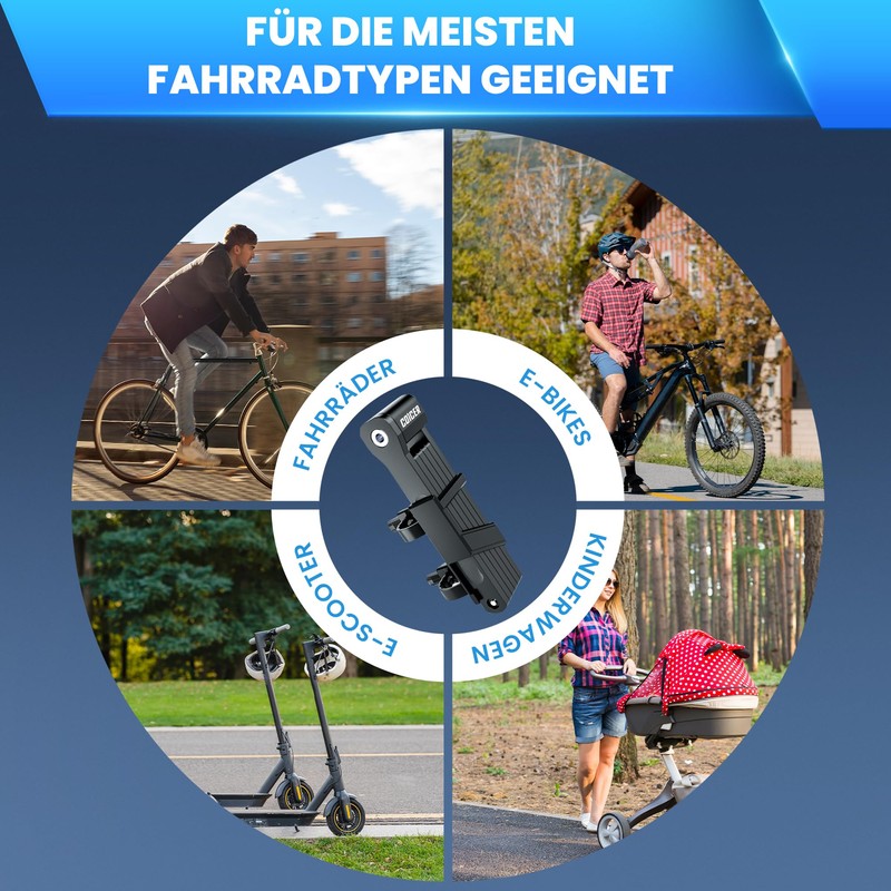 COICER Bicycle Lock Folding Lock 85 cm with 3 Keys
