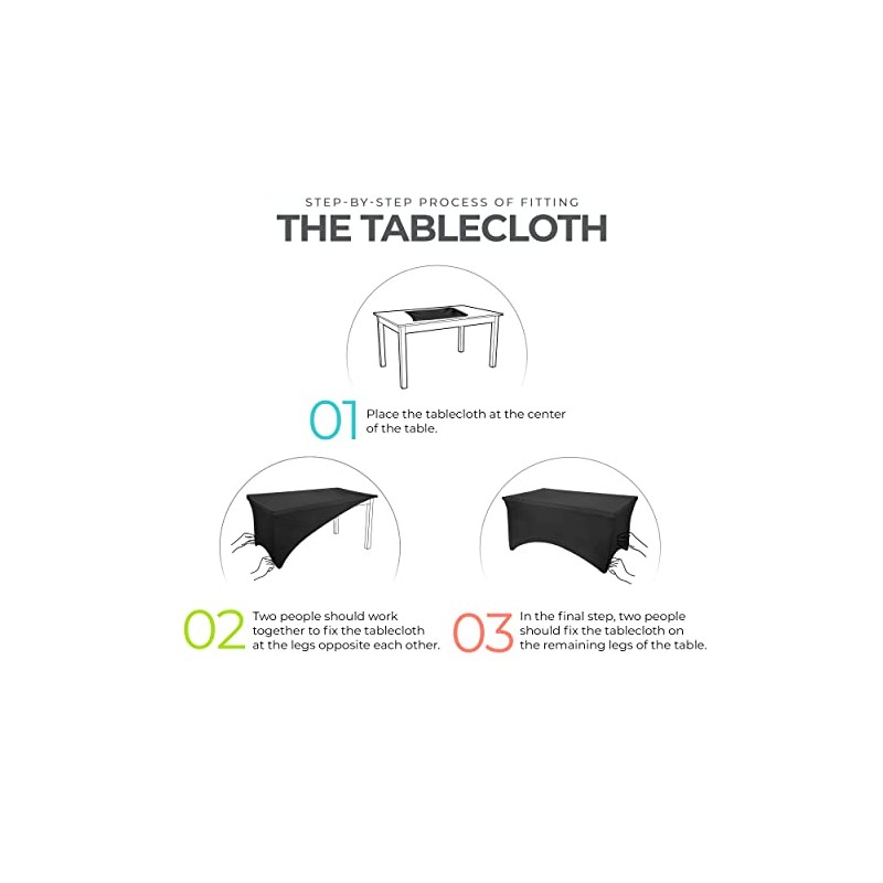 Utopia Kitchen Utopia Kitchen Spandex Tablecloth 10 Pack [6FT, Grey]