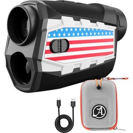 Acpotel Golf Rangefinder with Slope, ± 0.5 Yard Accuracy, 1000 Yards Laser Rangefinders Golfing, Flag Pole Locking Vibration, 1000mAh Rechargeable Range Finder Golf with Magnetic (Red)
