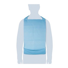 100 Disposable Polyethylene Bibs - Disposable Bibs with Handy Storage Bag - Ideal for Recuperation, for Ancians and Blinds - Tear Resistant