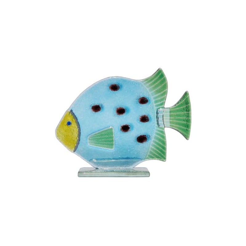 D & J Glassware Fused Glass Bubbles the Fish Ornament