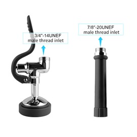 CWM Pre Rinse Sprayer Commercial Sink Faucet Spray Valve Chrome Finished (Black)