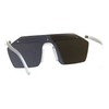Blue Mirrored Lens Sunglasses Minimal Flat Top Rim Frost Square