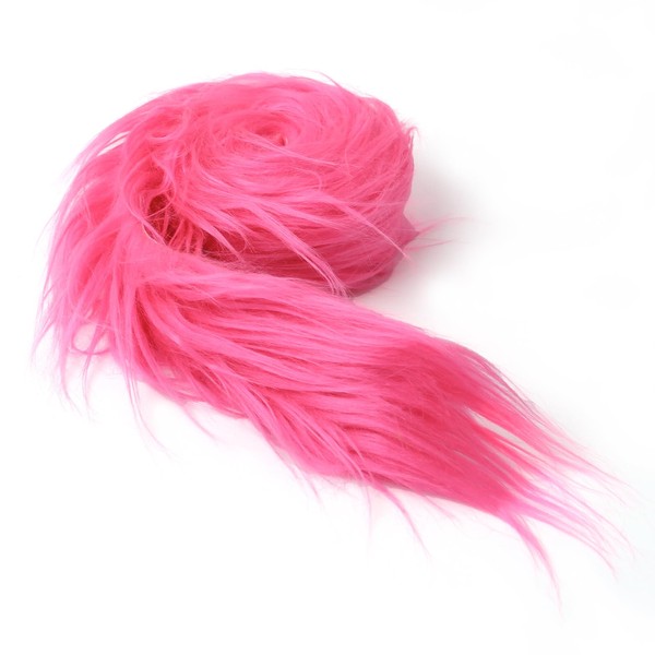 Shaggy Plush Faux Fur Fabric Precut Strips Rose Red Fur