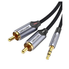 VENTION Jack to RCA 3.5 mm RCA Cable Stereo Audio Cable for Home Cinema, Speaker, TV, Stereo, Amplifier, PC, Car Radio, Smartphone - 5 m