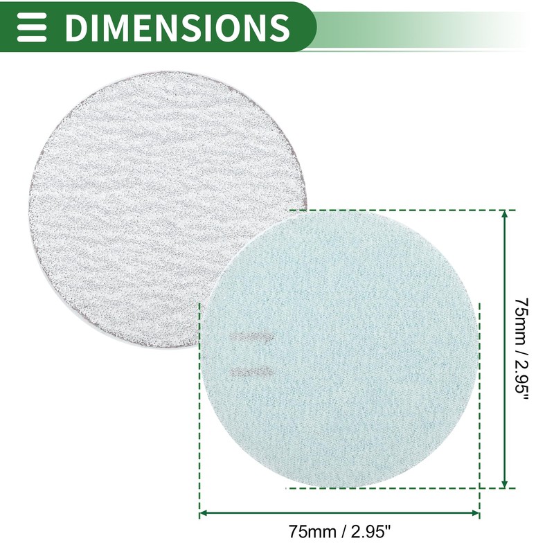 Motoforti Sandpaper Hook & Loop Sanding Sheets 2.95Inch x 2.95Inch