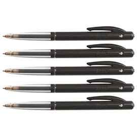 BIC M10 CLIC Fine Point Ballpoint Pen 0.7mm Black Ink Pack of 5