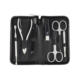 Windrose Nappa Manicure Set 14,5 cm Leather schwarz