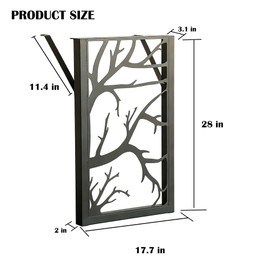 sumatos 28 inch Table Legs Set of 2 - Heavy Duty Metal Desk Base with Nature-Inspired Laser Cut Design, for Industrial Modern Dining Table, Easy Installation (E)