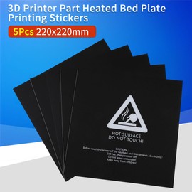 3D Printing Sticker, 3 Pieces 3D Printer Heated Bed Platform Sticker Sheet Plate 220 x 220 mm, 3D Print Build Surface for PLA, ABS, HIPS, PETG, TPE Consumables, Nylon, PC and Reset