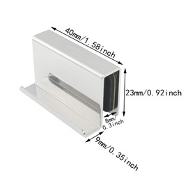 ITROLLE 2PCS 1.6'' Glass Finger Edge Pull Window Display Cabinet Door Clip Polished Chrome Glass Door Handle Clip