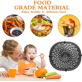 QLRGNE Air Fryer Crisper Plate for 7QT PowerXL Vortex/7QT Gowise/6.5QT Chefman Air Fryers, Nonstick Air Fryer Rack Grill Pan Plate Insert Grate Shelf Grid for 7QT PowerXL Air Fryers, Dishwasher Safe