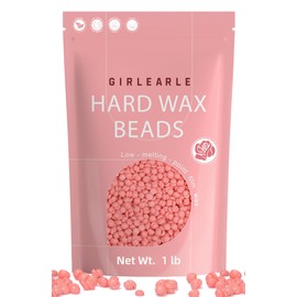 GIRLEARLE Hard Wax Beads, 1lb Wax Beans for Hair Removal Sensitive Skin with Rose Formula, Perfect for Full Body, Facial, Brazilian Bikini, and Legs at Home Wax Refill for Women Men (pink)