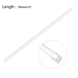 Recogwood 2Pcs Acrylic Pipe Clear Rigid Round Tube 10mm ID 12mm OD 305mm for Lamps and Lanterns, Water Cooling System