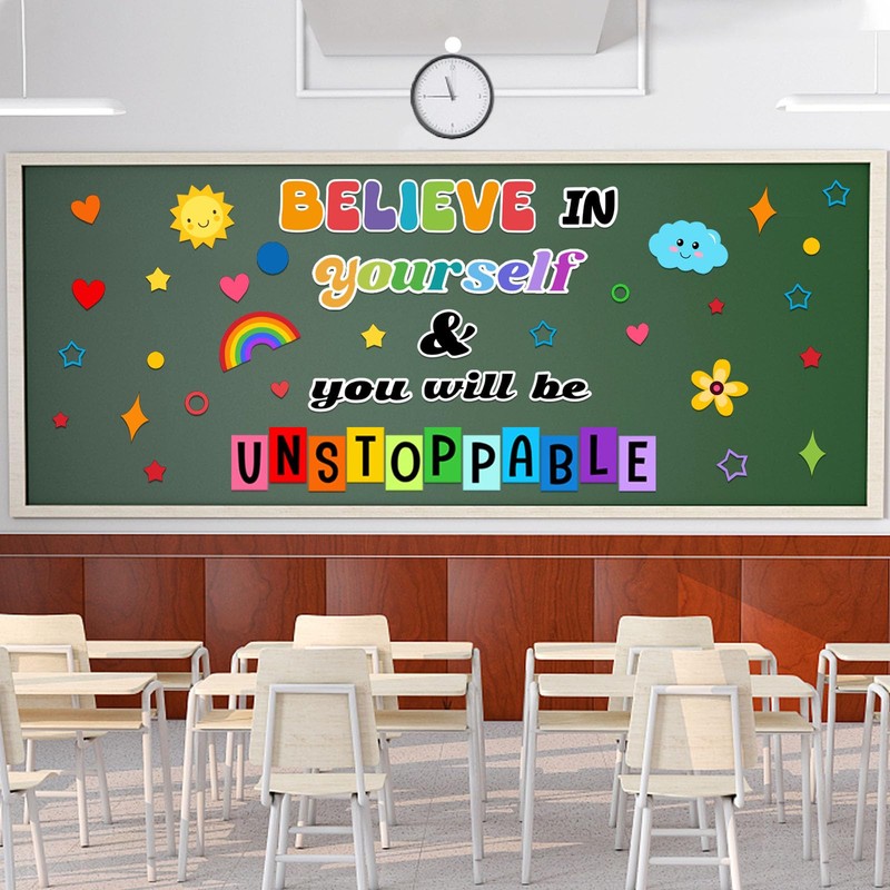 LioNergy Believe in Yourself Classroom Bulletin Board Decoration Set Motivational