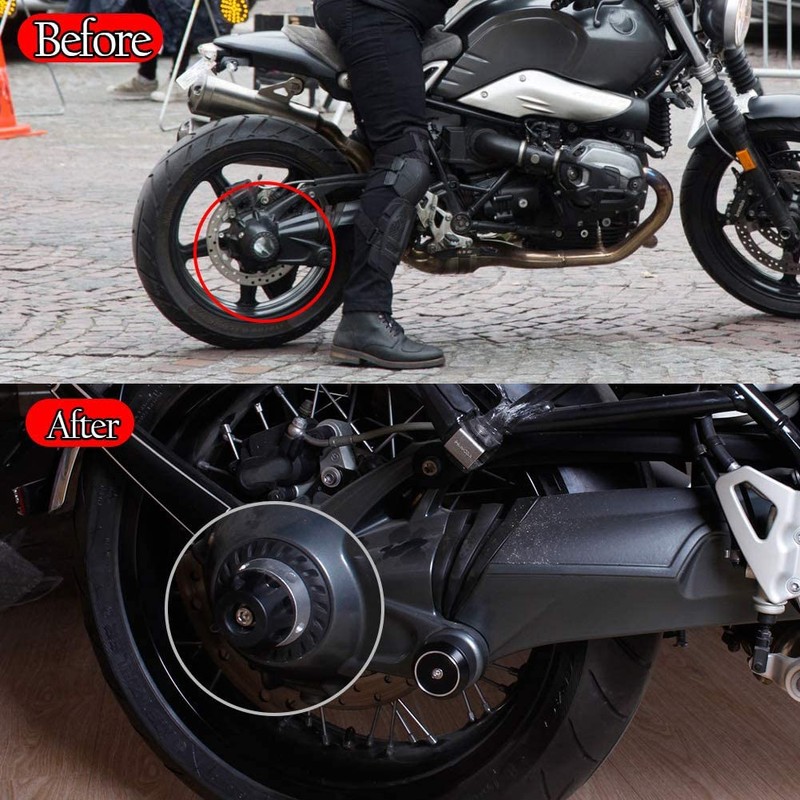 Motorcycle Rear Refit Wheel Fork Axle Sliders Cap Pad Crash