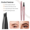 Magic Eyebrow Pencil with 4 Micro Fork Tips, Long Lasting