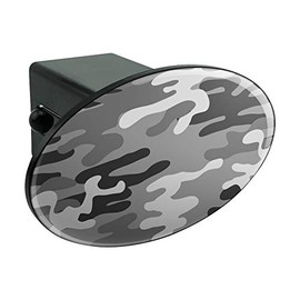 GRAPHICS & MORE Snow Camouflage Oval Tow Trailer Hitch Cover Plug Insert