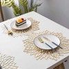 4PCS Golden Round Flower Placemat, Pressed Vinyl Placemats, Round Hollow
