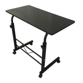 Adjustable Mobile Side Table, Rolling Portable Couch Computer Desk Cart, Tv Dinner Tray Table with Wheels, Laptop Stand for Bed and Sofa, Keyboard, Student Eating (S)
