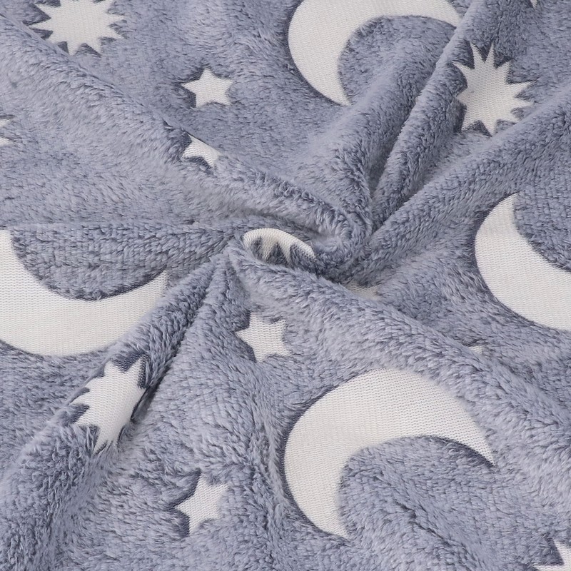 1.5x2m Luminous Blanket Double Side Flannel Star Moon Design Soft