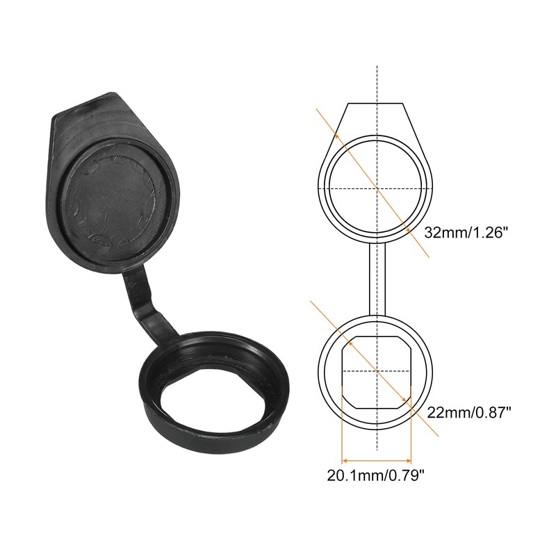 PATIKIL 22mm Door Lock Dust Cover, 6 Pack PE Plastic