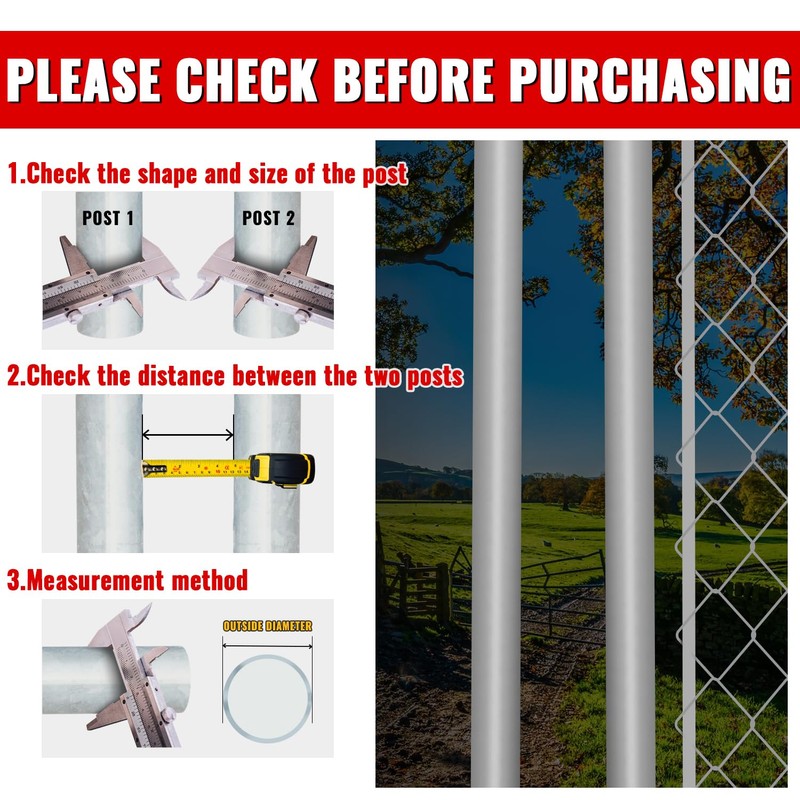 VIVIDA 1-3/8" x 1-7/8" Chain Link Gate Latch, Fence Fork