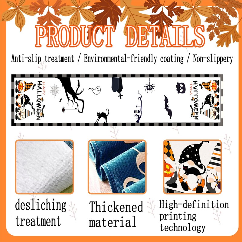Halloween Table Runner, Happy Halloween Kitchen Dining Table Decorations, Table