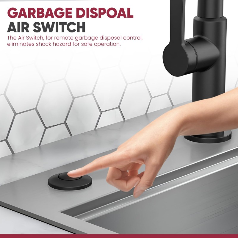 Westbrass ASB-19 Sink Top Waste Disposal Air Switch and Single