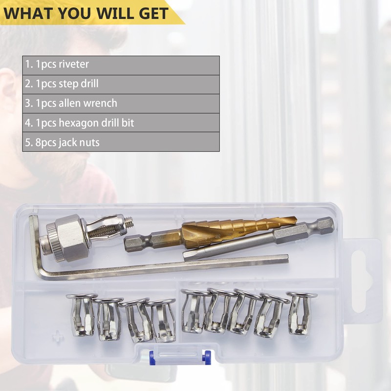 Stainless Steel M6 Jack Nut with Installation Tool Threaded Insert