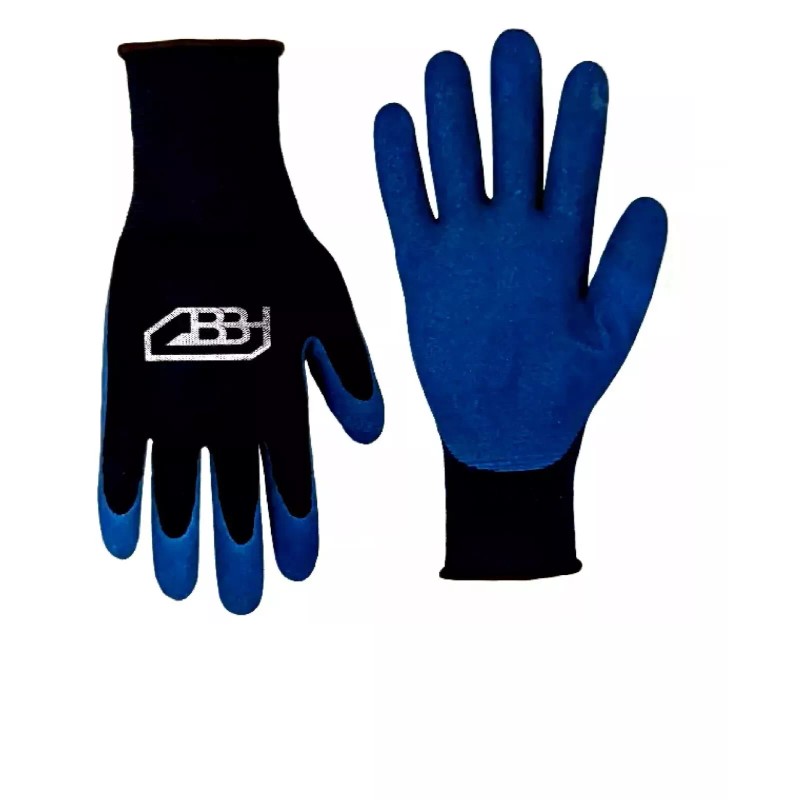 BBH Spring Work Gloves Latex Coated Multicolor 10 Pairs, Extra
