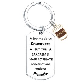 Tihnvk Funny Coworker Keyring Leaving Gifts for Colleague Employee Coworker Retirement Gift for Friend Work Bestie Going Away Gifts for Women Men
