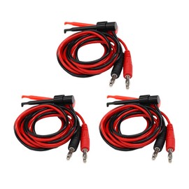3 Pairs 4mm Banana Plug to Test Hook Wire Red and Black Dual-Line 500V Test Leads 5A Compatible with Multimeters
