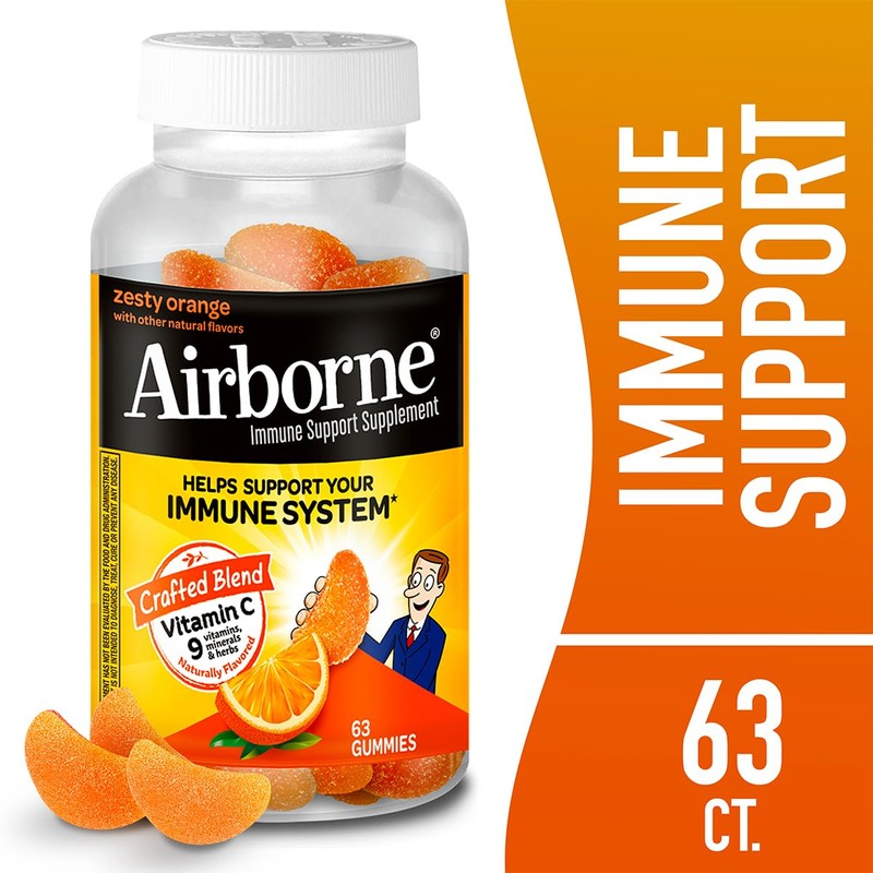 Airborne 750mg Vitamin C Immune Support Supplement Gummies for Adults,