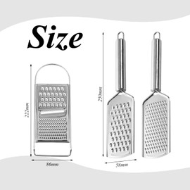 3 Pieces Multi-Functional Grater, Stainless Steel Grater, Kitchen Tools, Cooking Accessories, Can Be Used for Vegetables, Cheese, Fruits.