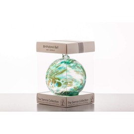 Sienna Glass May Birthstone Glass Friendship Ball-Emerald, 11 x 11 x 14 cm