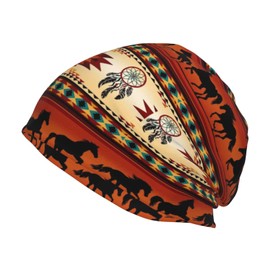 Cute Native American Knit Hat Winter Warm Beanie Hat for Mens Women Ski Cap Native American Beanie Hat