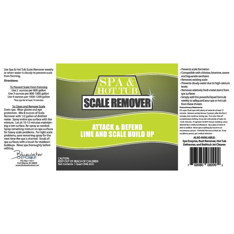 Spa & Hot Tub Scale Remover - Quart - Hot