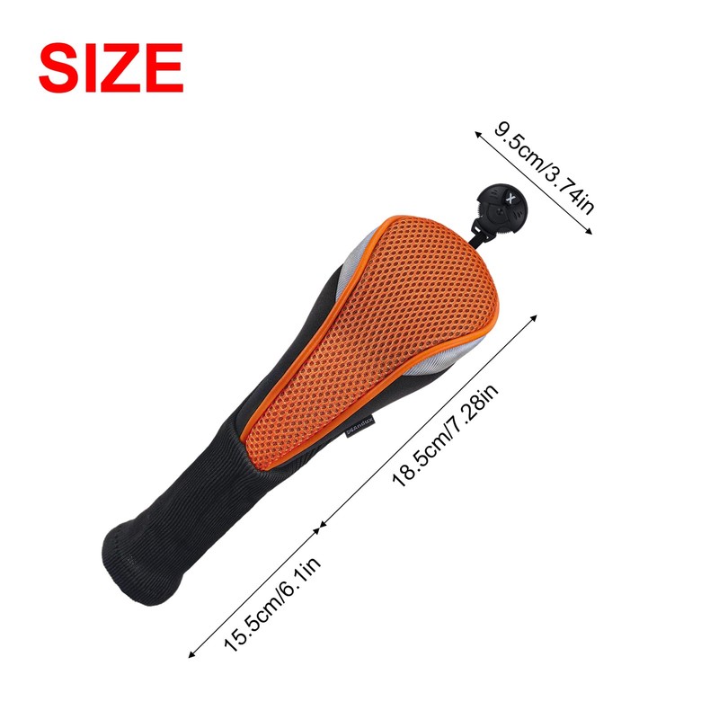 Andux Long Neck Golf Hybrid Club Head Covers with Dial