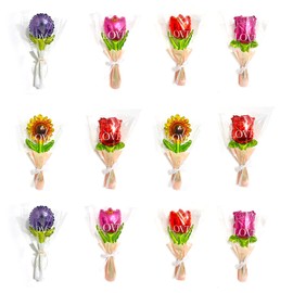 TVETE Handheld, Mini Balloons, with Sticks, Flowers, Mini Balloons, Sticks, 12 Pieces Included, Packing Bag and Rope, Aluminum Film, Reusable, For Graduation Ceremonies, Anniversaries, Celebrations