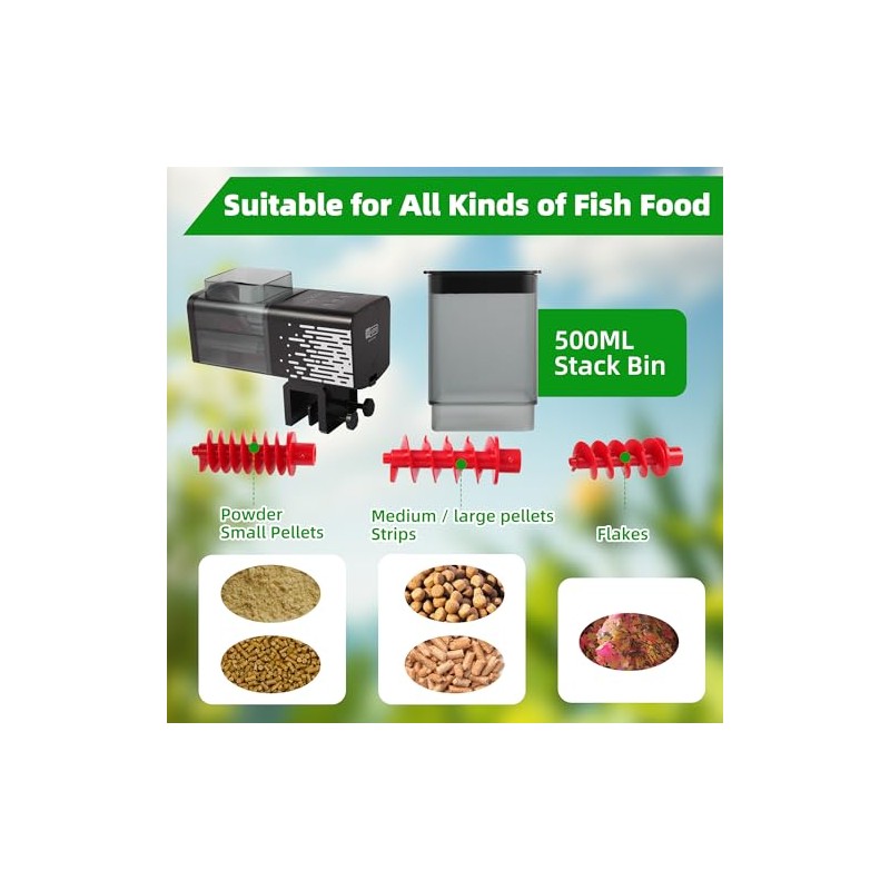 Alimentador automático para Peces, dispensador para acuarios de Interior, diseño