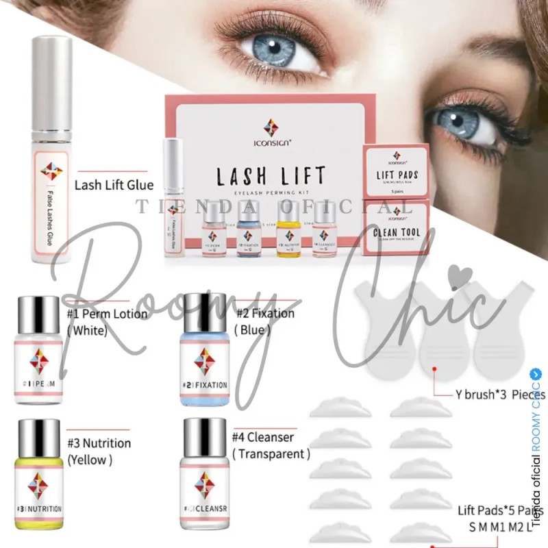 Kit Lash Lift Permanente Pestañas Marca Iconsign con Aceite Nutritivo