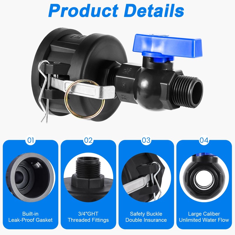 275-330 Gallon IBC Tote Hose Adapter, 2" Camlock Adapter, 2