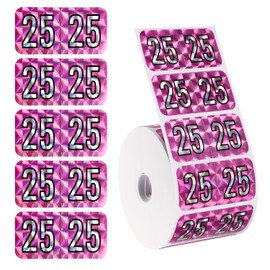500pcs 2025 Year Stickers, 1.49x0.74 Inch File Folder Year Labels 2025 Holographic Sticker 2025 File Folder Stickers 2025 Foil Stickers for Chart Folder Office Supplies (Pink, Purple)