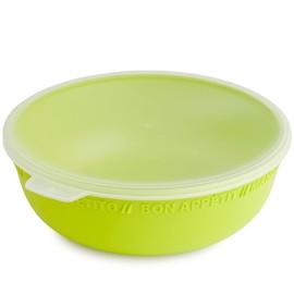 Rotho Tresa Bowl 0.35 L with Lid, Food-Grade Plastic (PP) BPA-Free, Green/Transparent, 0.35 L (14.2 x 13.2 x 5.5 cm)