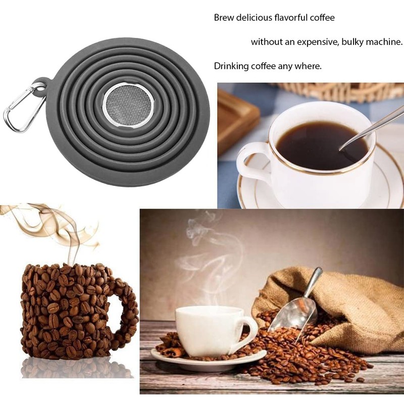 Collapsible Coffee Dripper Pour Over Coffee Filter, Silicone Reusable Coffee